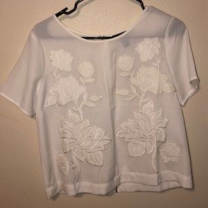 White embroidered Top